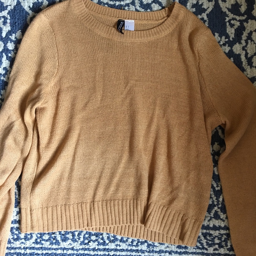 Yellow Orange Crewneck Sweater Women's